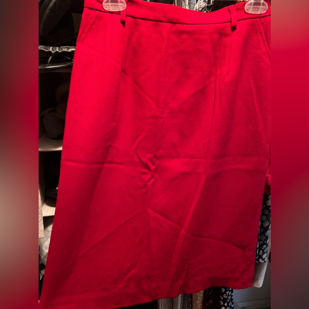 Red wool skirt